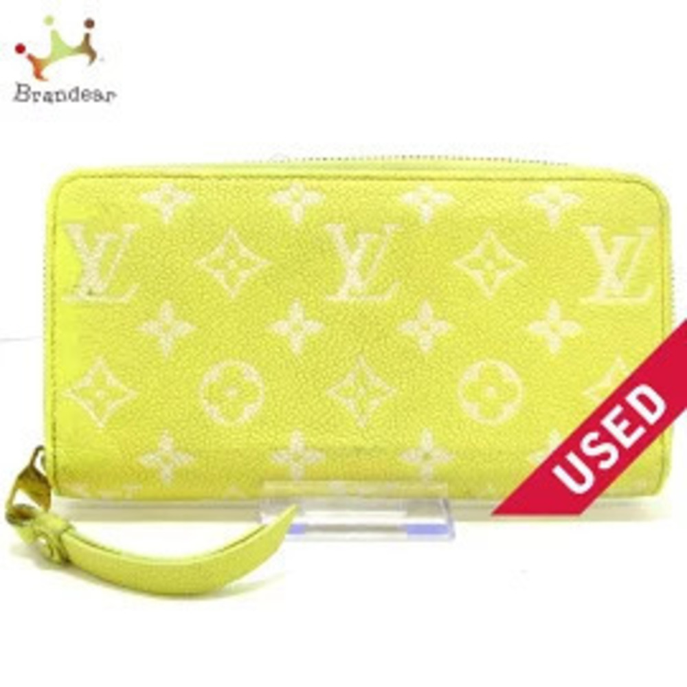 LOUIS VUITTON Zippy Wallet Long Yellow White Monogram Empreinte Leather Cowhide